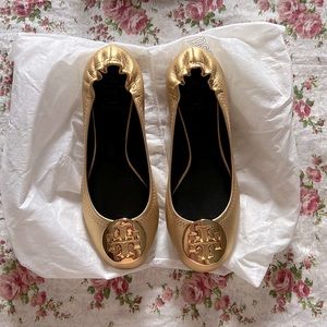 Tory Burch Gold Ballet Flats Size 6.5